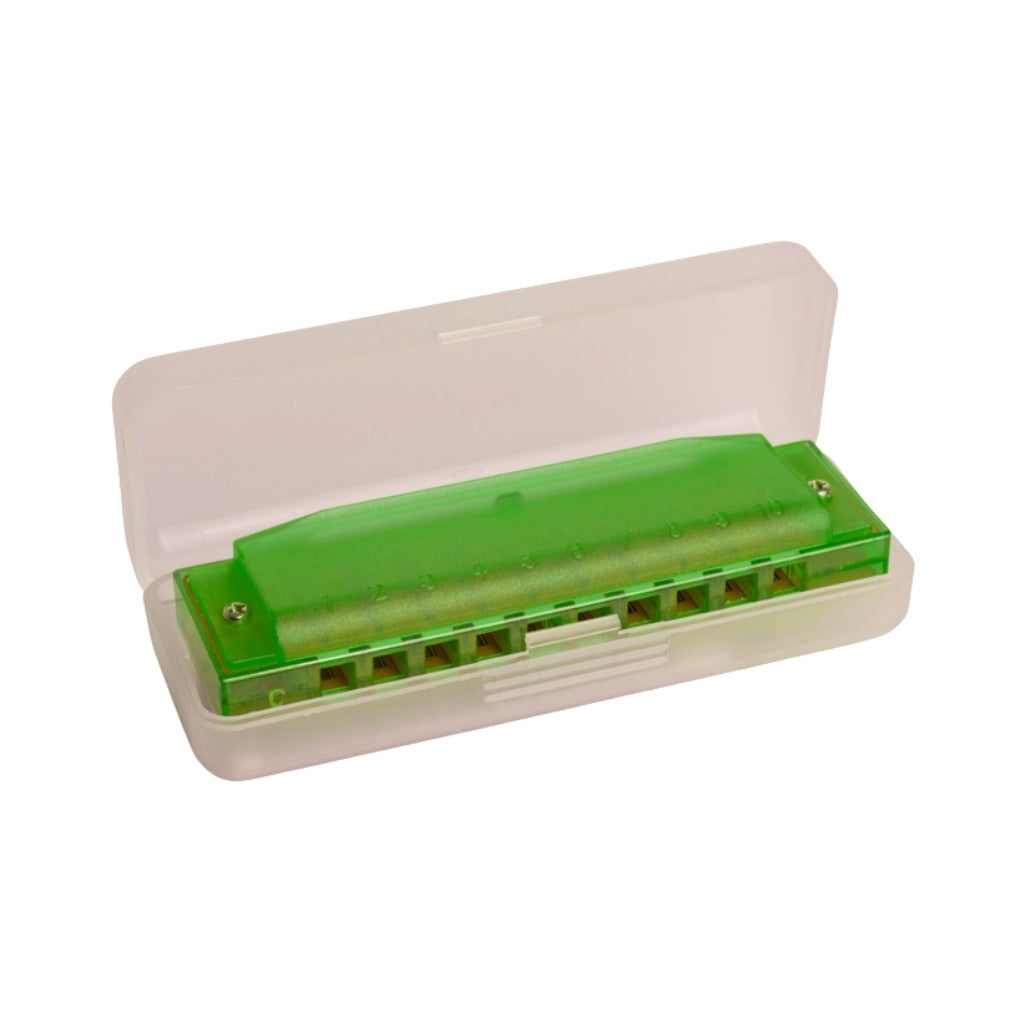 Hohner Translucent Harp Harmonica - C/Green Hardcase