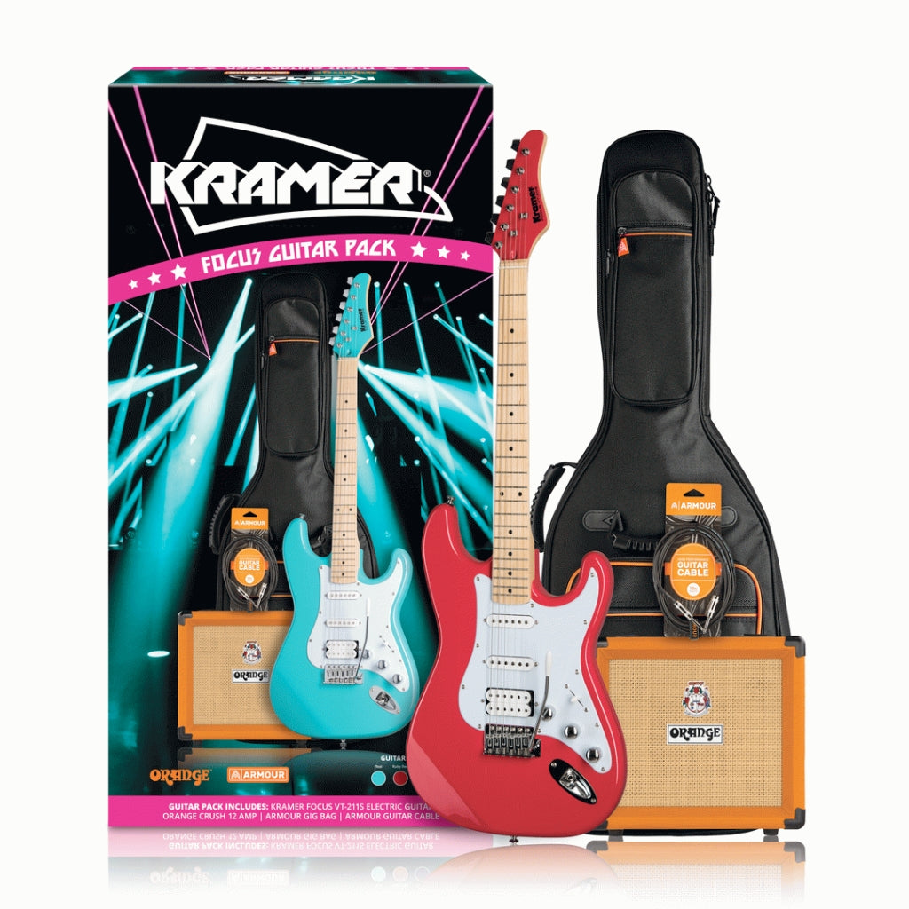 Kramer - Focus VT211S Guitar Pack w/ Crush & Accessories - Ruby Red