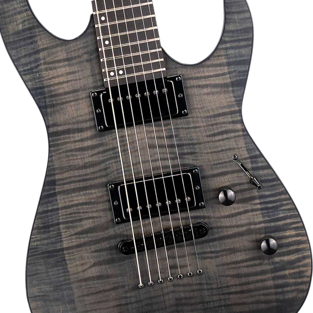 ESP - LTD M-207DX Baritone 7-String Electric Guitar - See Thru Black Satin