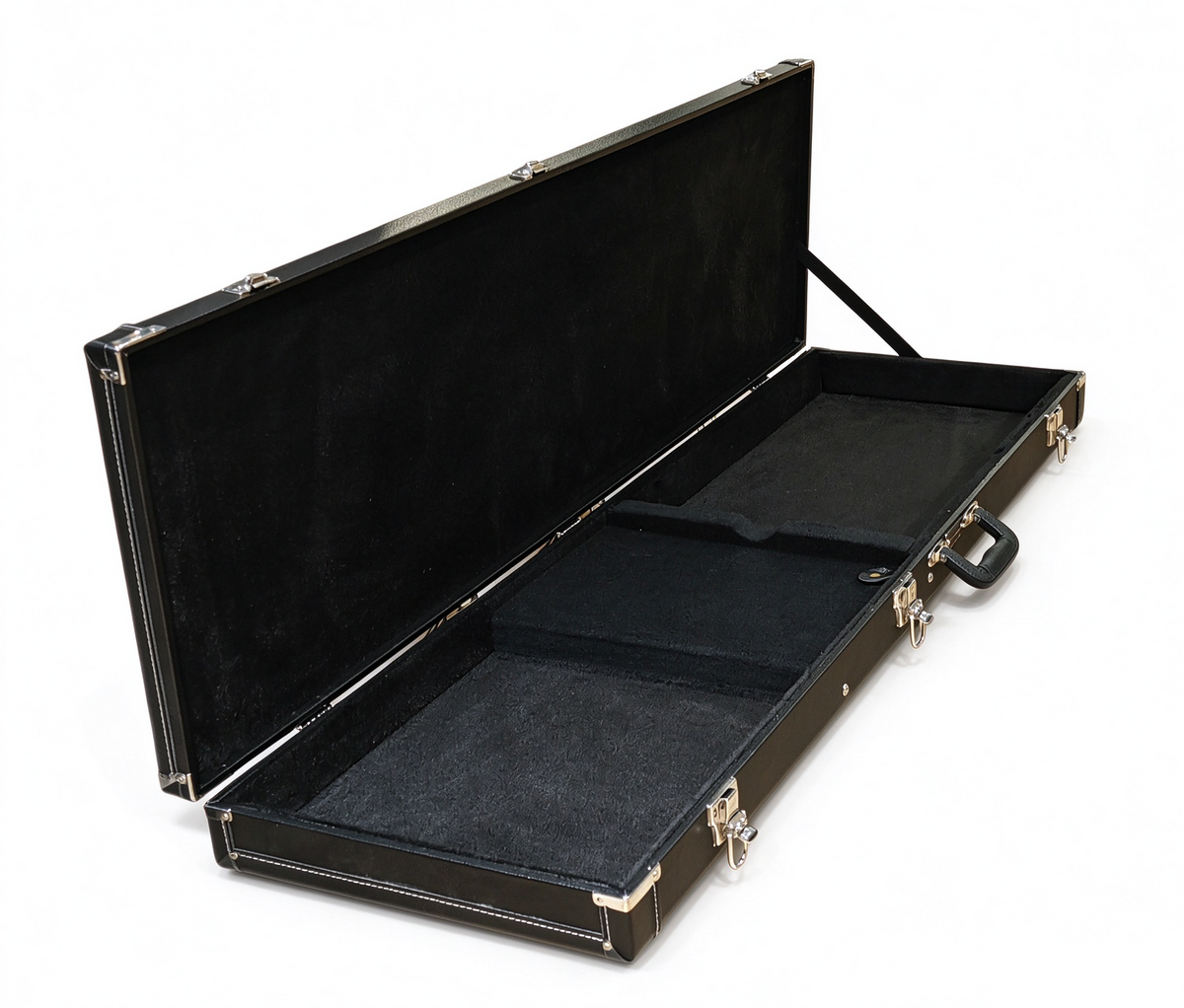 Rainbow Electric Guitar Hard Case, Black Vinyl Exterior with Black Velvet Interior