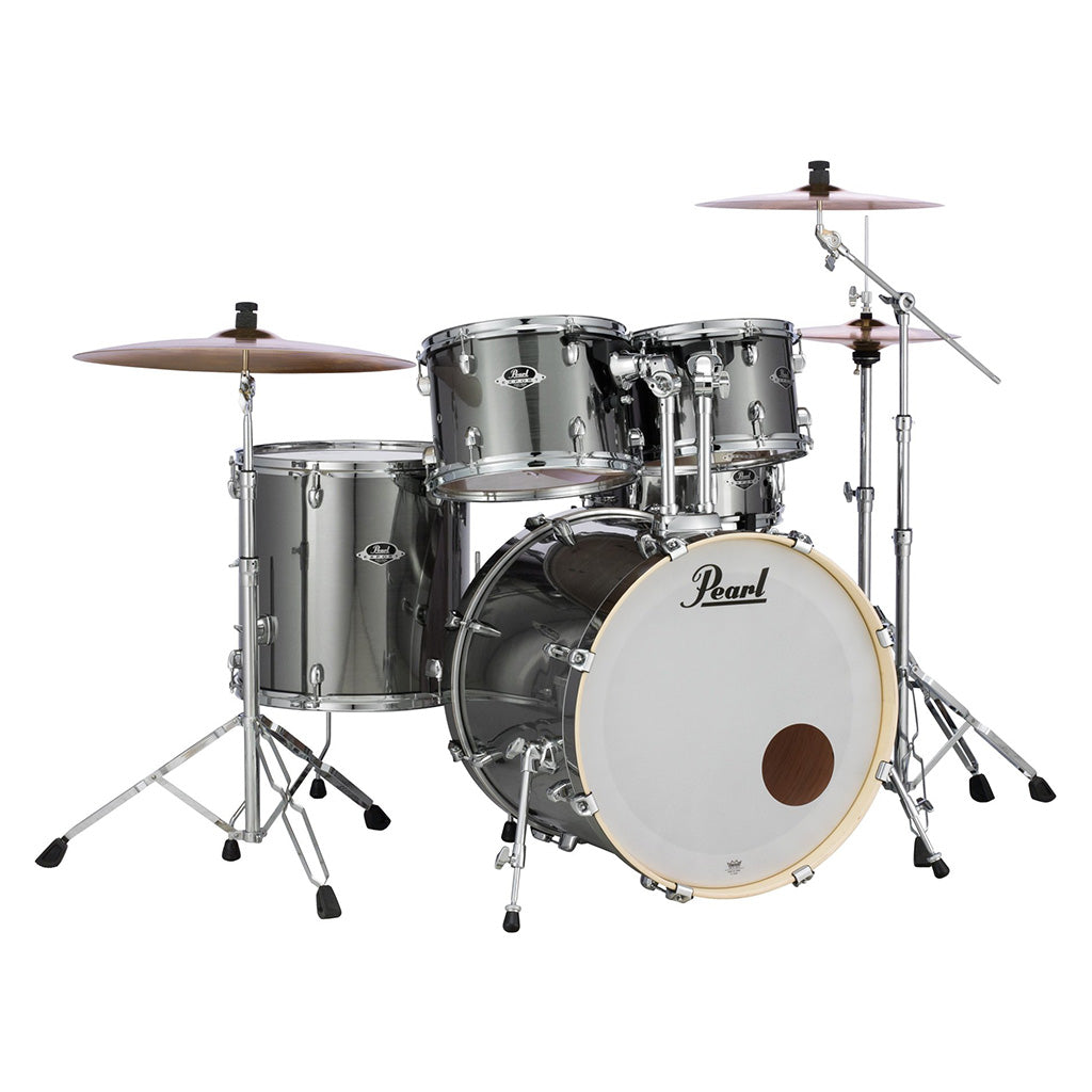 Pearl Export 22" EXX Fusion Plus Drum Kit Package w/Zildjian Cymbals & Hardware - Smokey Chrome