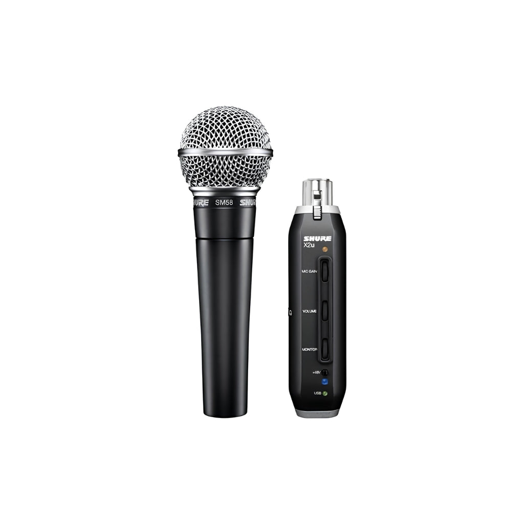 Shure SM58 Dynamic Vocal Microphone w/X2U AUSB Adaptor Bundle