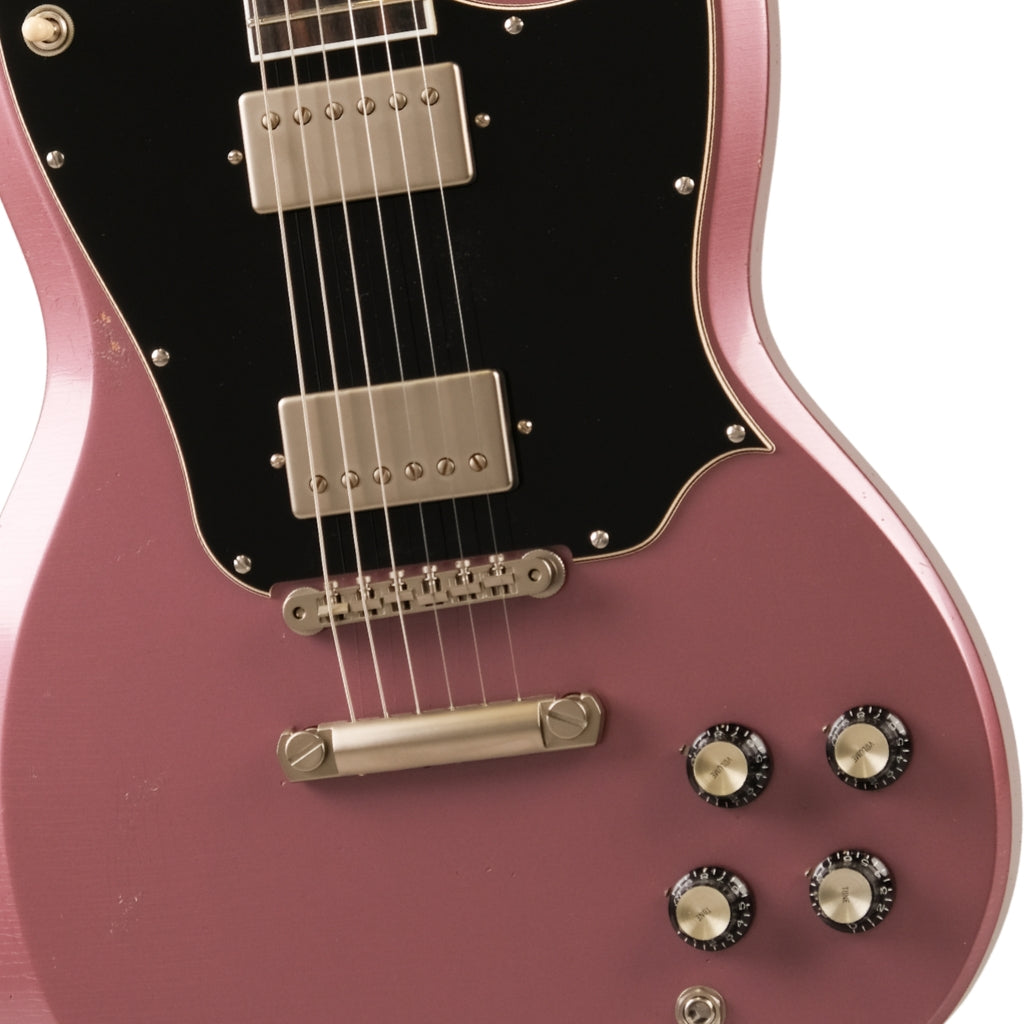 Frank Brothers Radar Deluxe Medium Relic w/Full Guard Electric Guitar - Burgundy Mist body