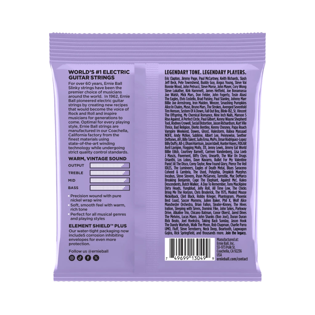 Ernie Ball - Ultra Slinky Classic Rock N Roll Pure Nickel Electric Guitar Strings - .010-.048, Custom Gauge
