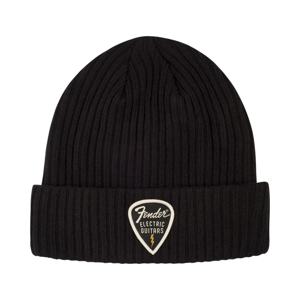 Fender - Pick Patch Ribbed Beanie - Black