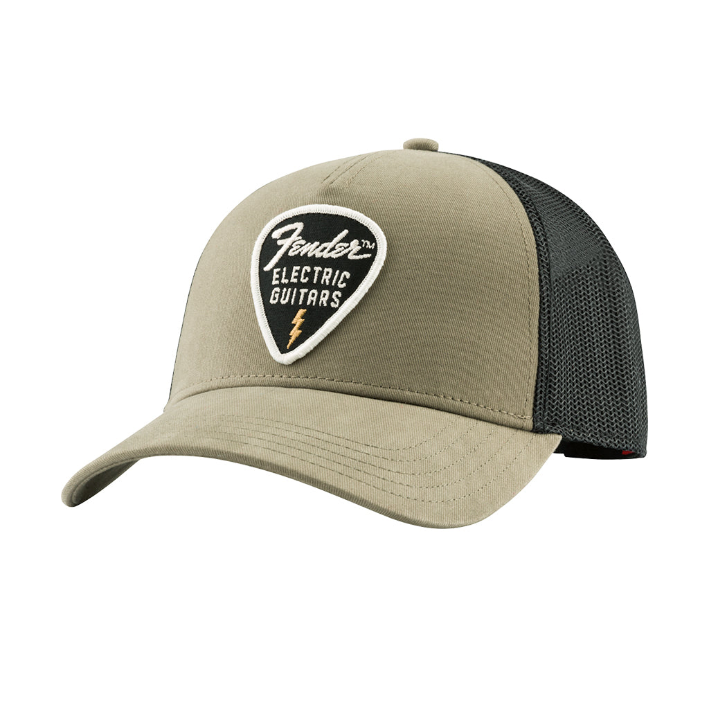 Fender Snap Back Pick Patch Hat Olive