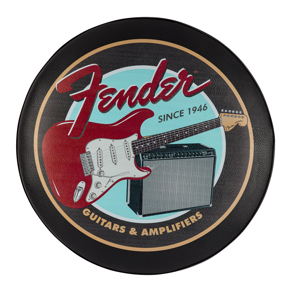 Fender Guitars and Amps Pick Pouch Barstool in Black 24 Inch