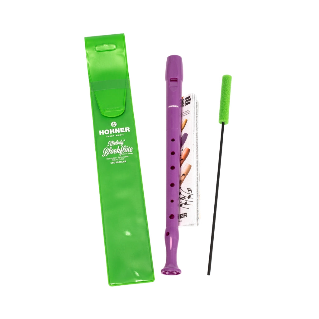 Hohner Melody Blockflote Plastic Baroque Recorder - C Soprano, Mauve