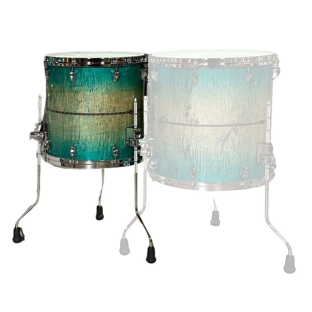 Tama TMF1414SRECB Star Maple 14"x14" Floor Tom - Emerald Sea Curly Maple Burst