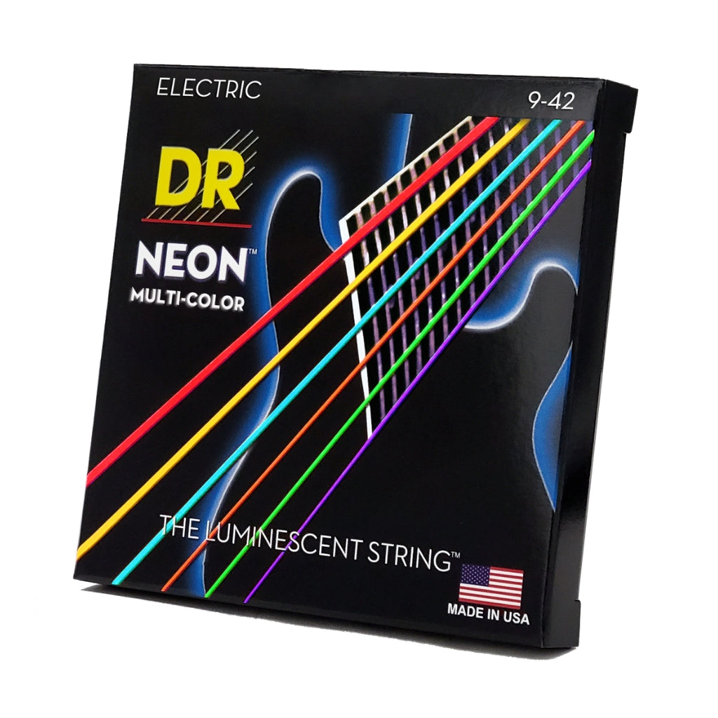 DR - Hi-Def Neon Multi-Color K3 Coated Electric Guitar Strings - Light 9-42