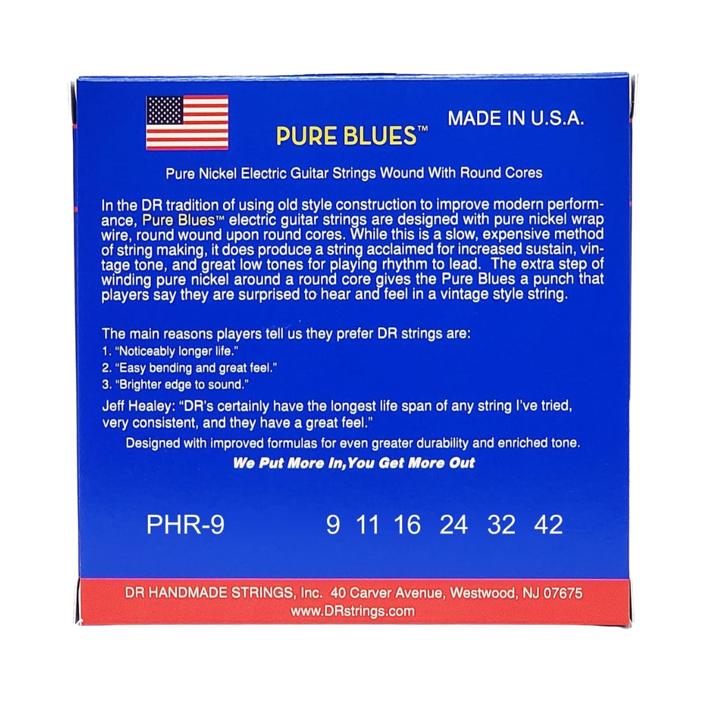 DR - Pure Blues Pure Nickel Electric Guitar Strings - Medium 10-52