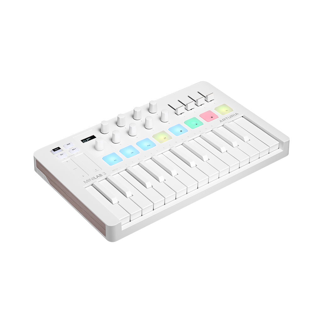 Arturia MiniLab 3 25-Note Keyboard - Alpine White Limited Edition left side