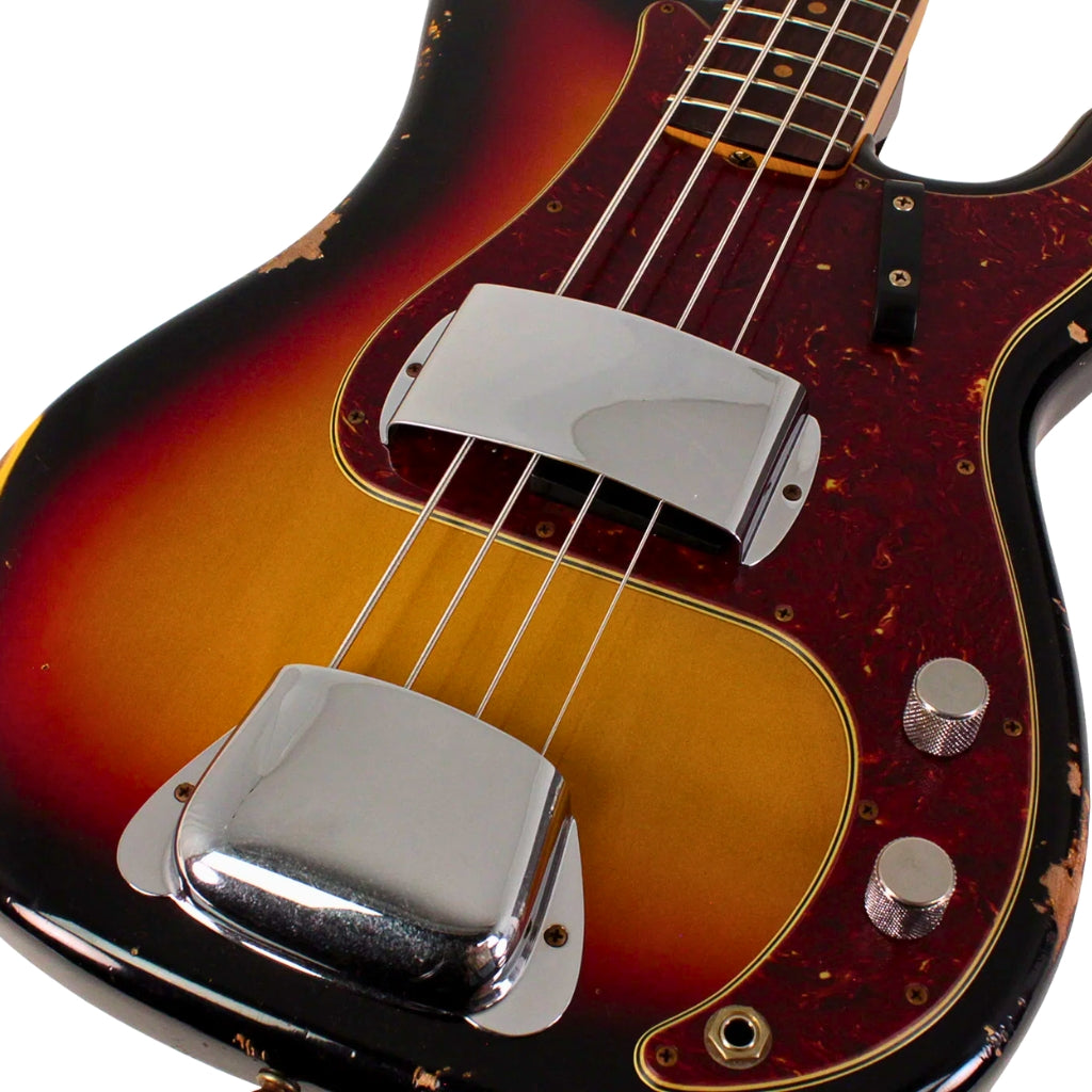 Fender - Custom Shop '64 Precision Bass Relic - Bleached 3-color Sunburst