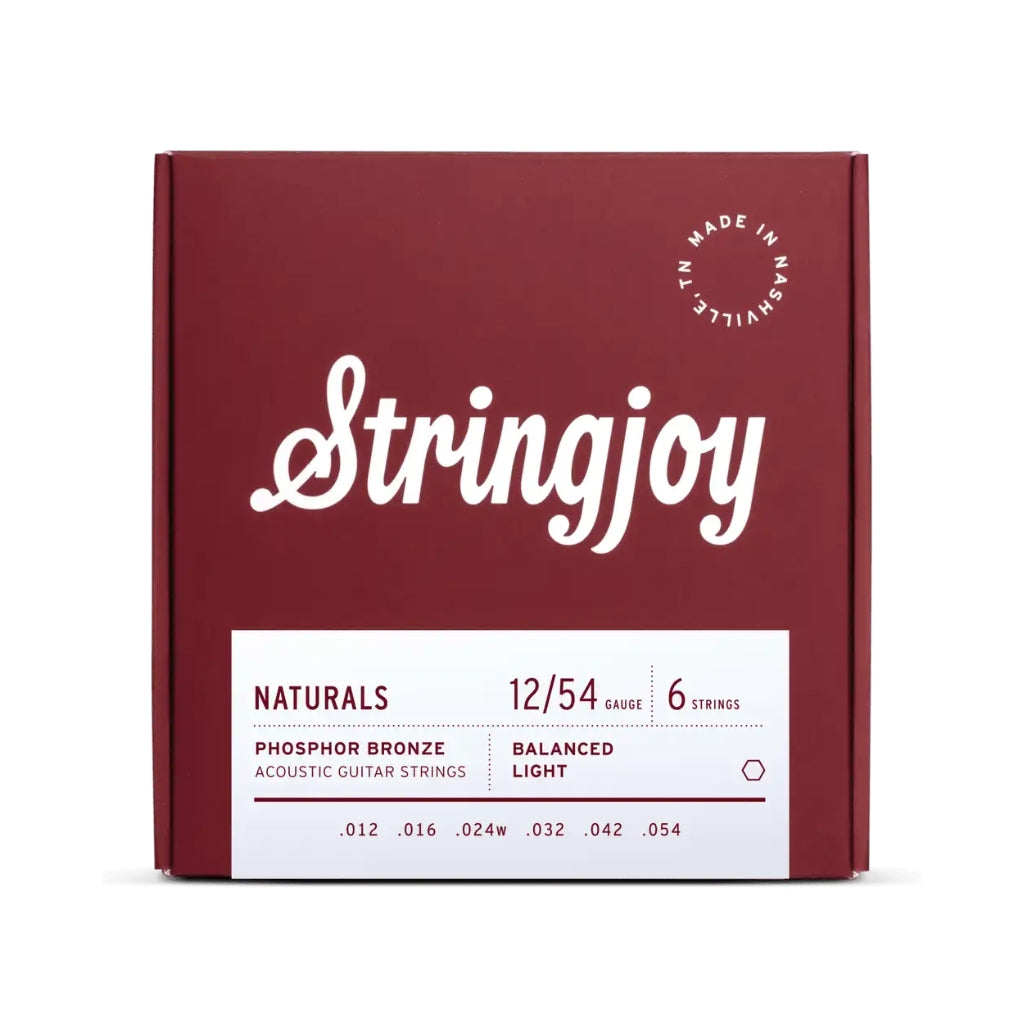 Stringjoy - Naturals Phosphor Bronze Acoustic Guitar Strings - .012-.054 Light
