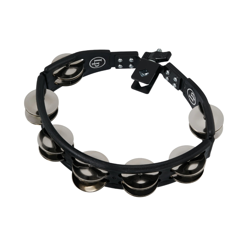 Latin Percussion - Cyclops Mountable Tambourine - Black with Steel Jingles