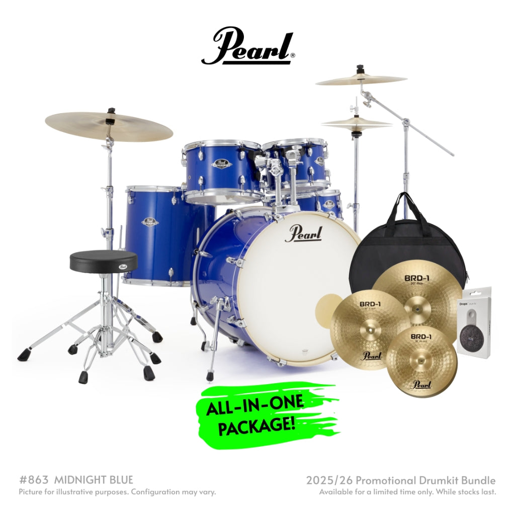 Pearl - Export Plus 5pc 22" Fusion Plus Drum Kit with Pearl Cymbals - Midnight Blue