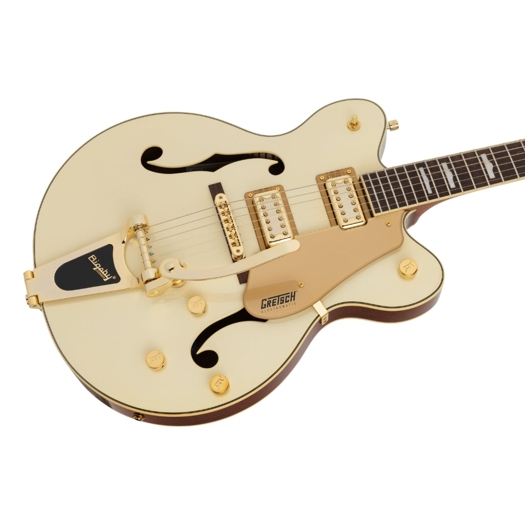 Gretsch - G5422TG Electromatic Pristine LTD Hollow Body Double-Cut with Bigsby Electric Guitar - White Gold, Laurel Fingerboard