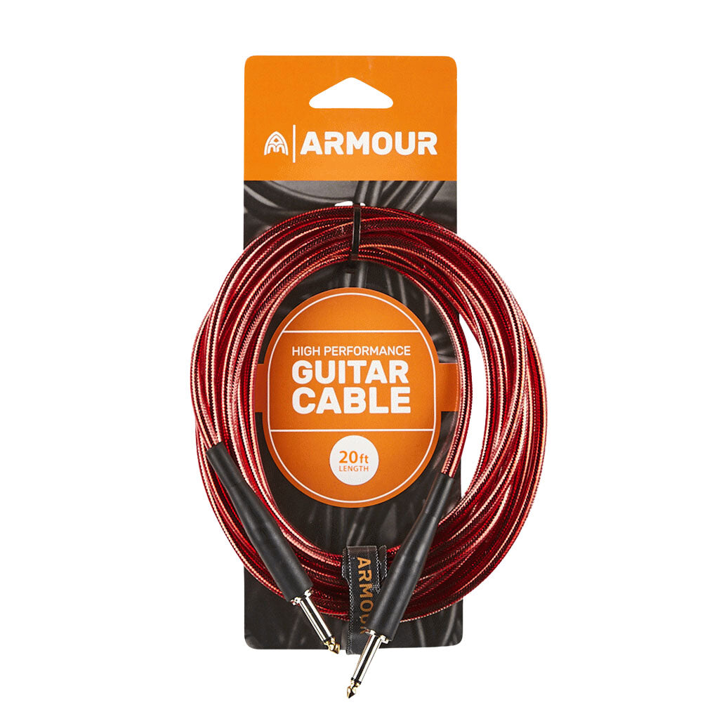 Armour GC20R Guitar 20 Foot Transparent Red Lead
