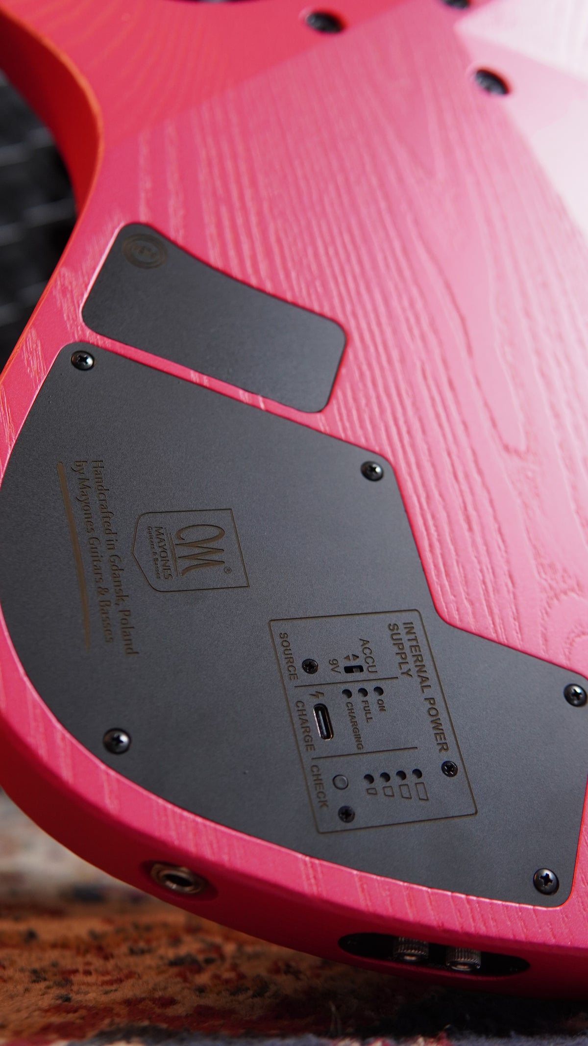 Mayones Ori Enji 5 Bass Guitar - Monolith Hot Pink