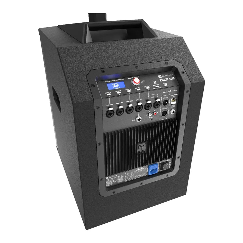 Electro Voice Powered Subwoofer Black with 8 Channel Mixer Quicksmart DSP & Bluetooth 1000w Class D Amp