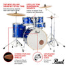 Pearl - Export 22" EXX Fusion Plus Drum Kit Package with Zildjian Cymbals & Hardware - High Voltage Blue