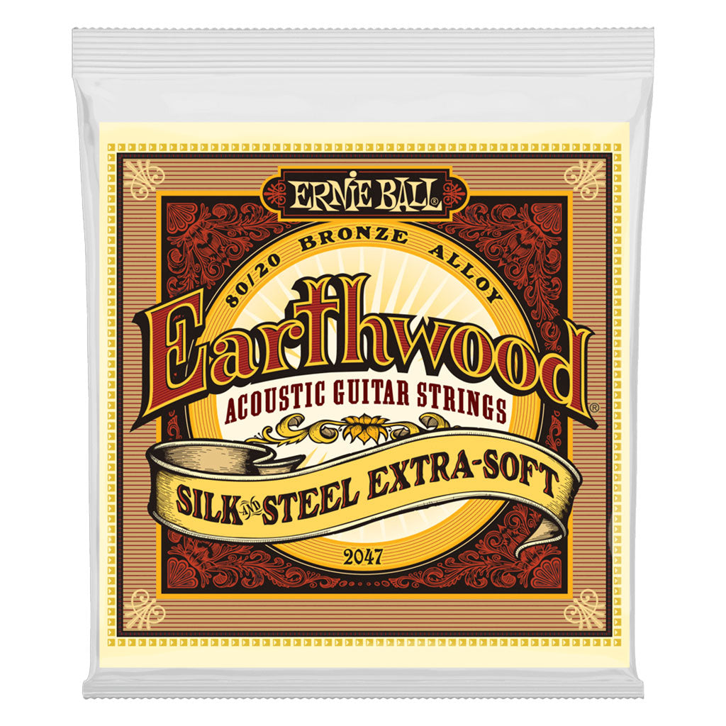 Ernie Ball Earthwood Silk & Steel Extra Soft 80/20 Bronze Acoustic Guitar Strings 10 50 Gauge
