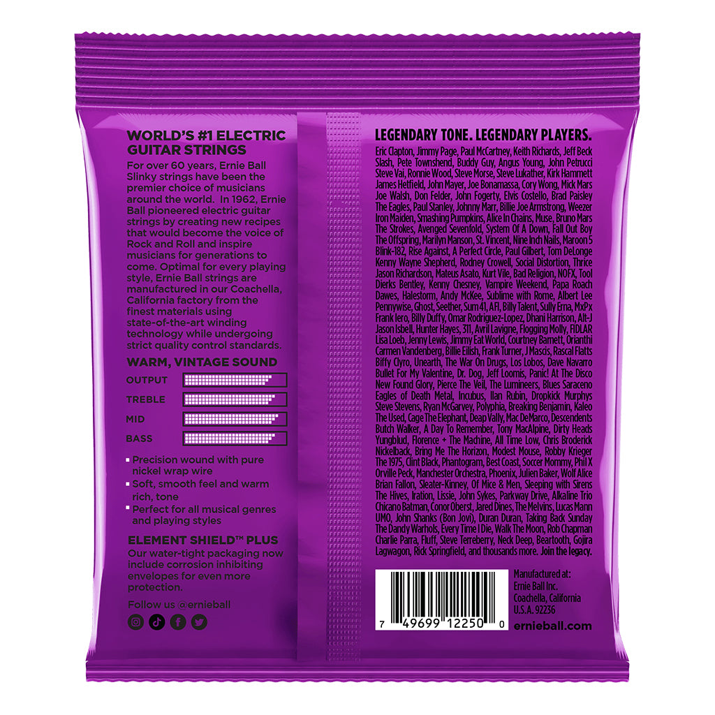 Ernie Ball Power Slinky Classic Rock n Roll Pure Nickel Wrap Electric Guitar Strings 11-48 Gauge