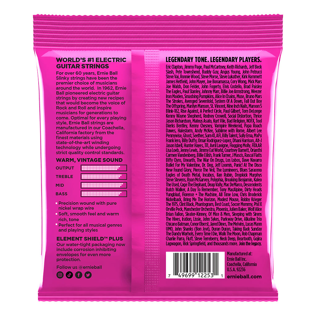 Ernie Ball Super Slinky Classic Rock n Roll Pure Nickel Wrap Electric Guitar Strings 9-42 Gauge