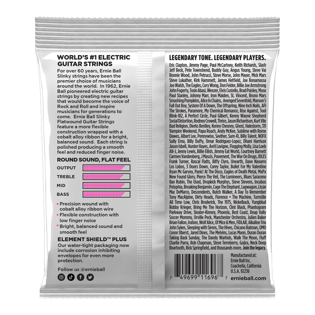 Ernie Ball Super Slinky Flatwound Electric Guitar Strings 09 42 gauge