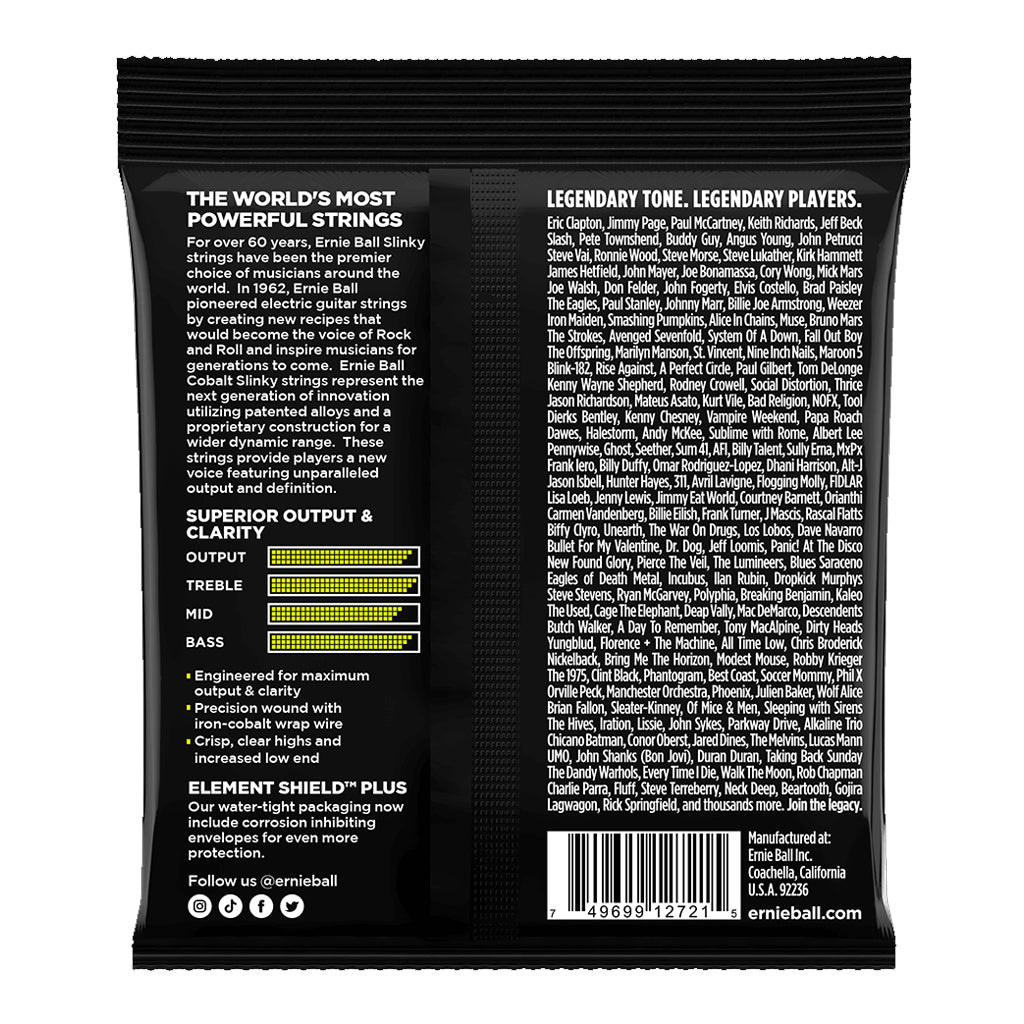 Ernie Ball E2721 Cobalt Regular Slinky 10 46 Electric Guitar Strings Guitar Strings P02721