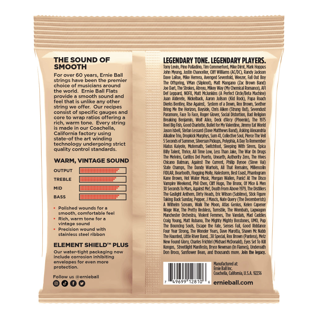 ERNIE BALL 2810 FLAT WOUND 5 STRING ELECTRIC BASS STRINGS Fretted Instrument Strings P02810