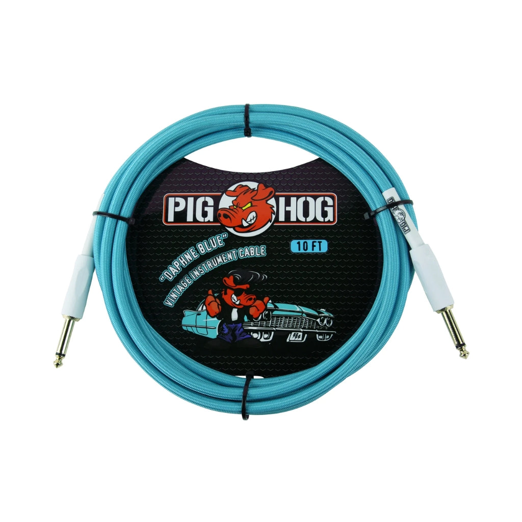 Pig Hog - Vintage Instrument Cable - Daphne Blue, 10ft