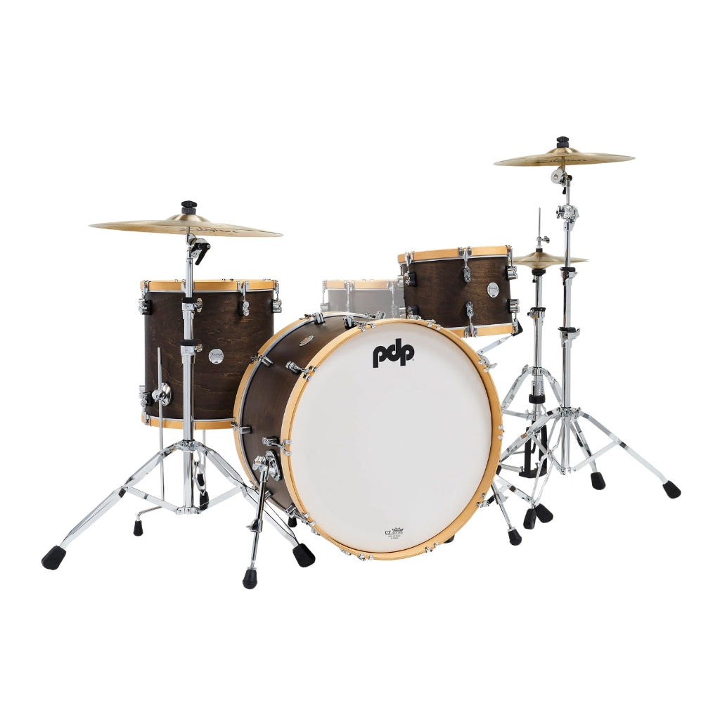 PDP - Concept Maple Classic 3-piece Shell Pack with 24 inch Kick - Walnut with Natural Hoops