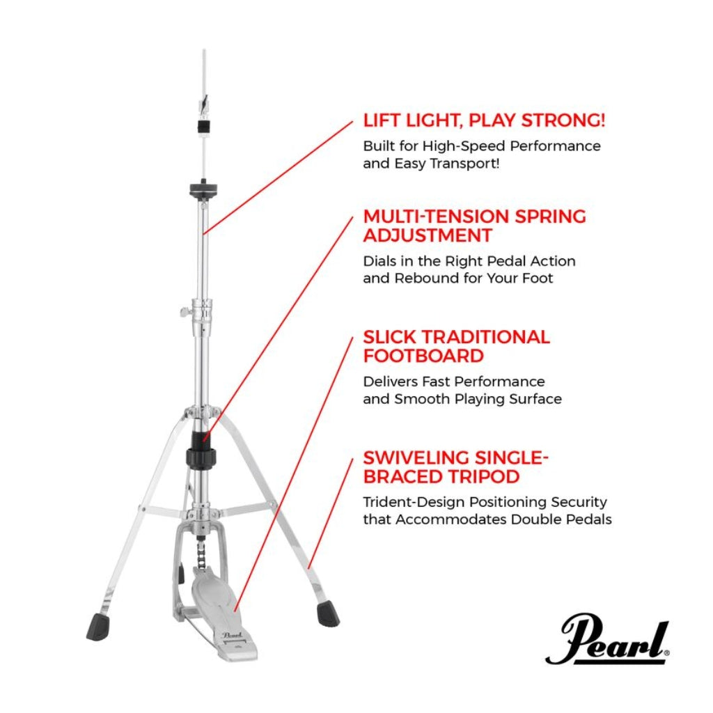 Pearl - H-1030 Eliminator - Hi-Hat Stand w/ Solo Footboard - Single Braced