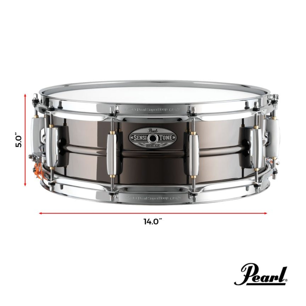 Pearl Sensitone Heritage Alloy 14"x5" Black Nickel over Brass Snare Drum
