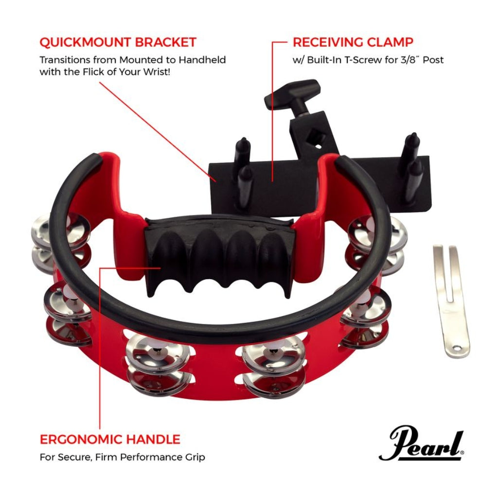 Pearl Ultra Grip Tambourine - Brass Jingles-Sky Music