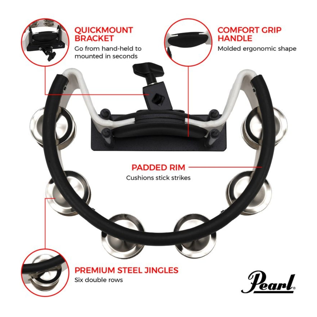 Pearl - Tambourine - Steel Jingles w/ Mount Holder
