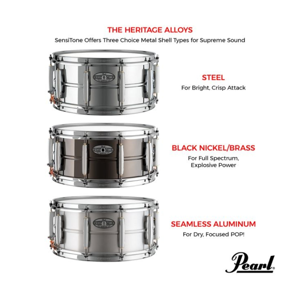 Pearl 14 x 6.5 Sensitone Heritage Alloy Snare Drum Aluminium