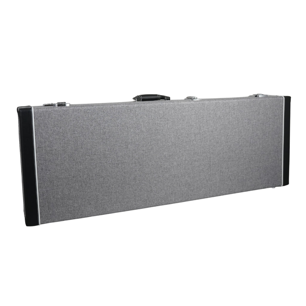 Premium Electric Guitar Hard Case Silver with Black Plush Interior