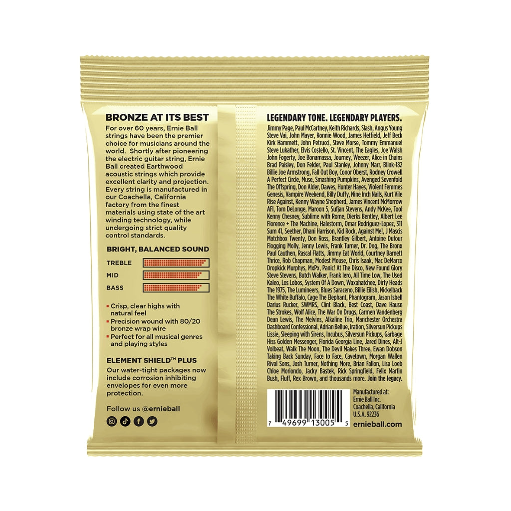 Ernie Ball Earthwood Custom Medium 8020 Bronze 12.5-56 Acoustic Guitar Strings - 3 Pack