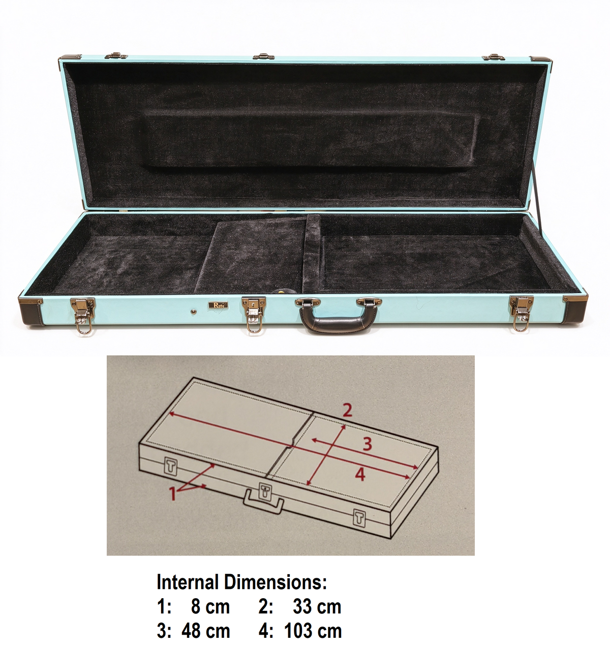 Rainbow Rectangle Electric Guitar Case WC100-RE-AQUA