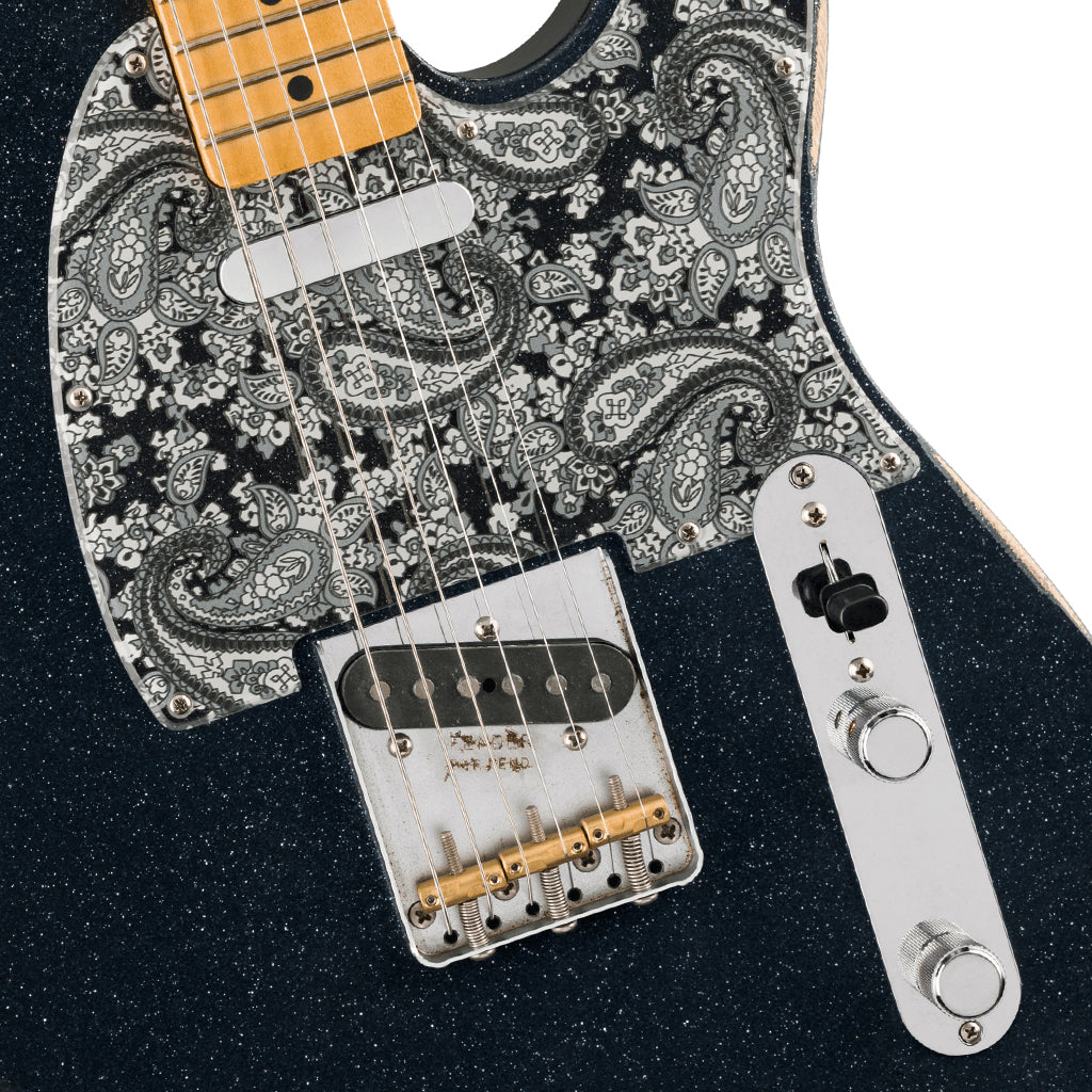Fender Brad Paisley Road Worn Telecaster - Black Sparkle, Maple Fingerboard
