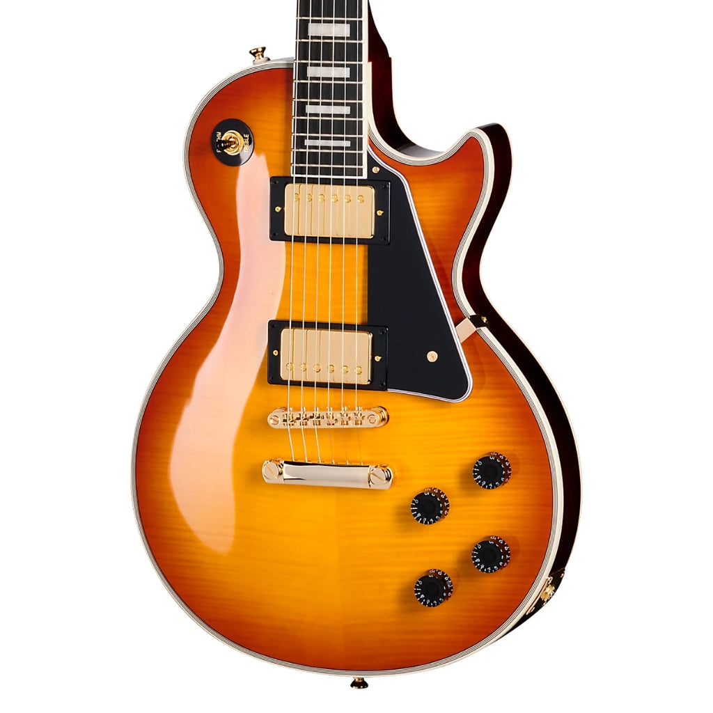 Epiphone - Les Paul Custom Figured Electric Guitar - Iced Tea Burst