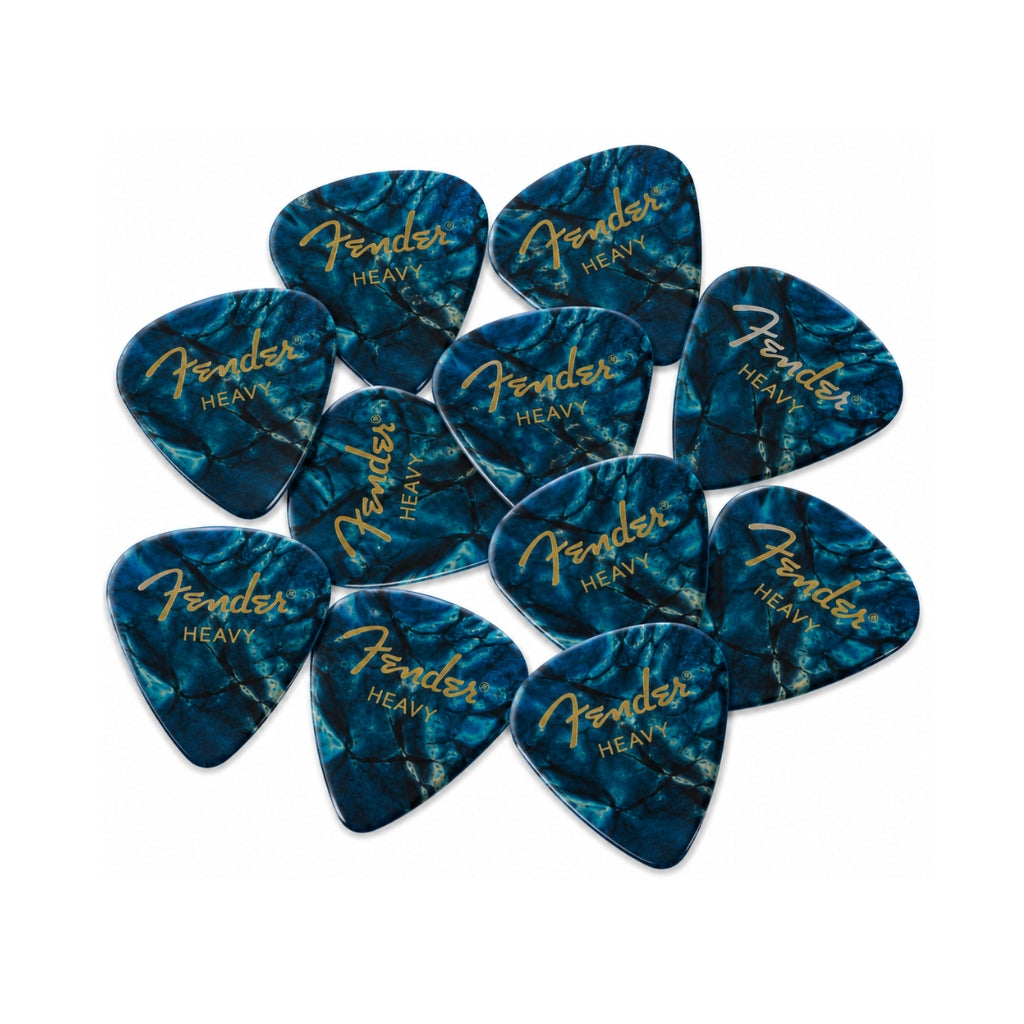 Fender Premium Celluloid 351 Shape Medium 12-Pack Picks - Ocean Turquoise