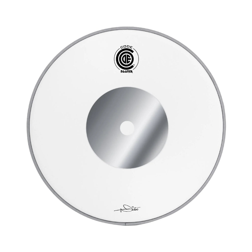 Code - Boomer Tom - Clear with Chrome Donut Dot Drumhead - 16 inches