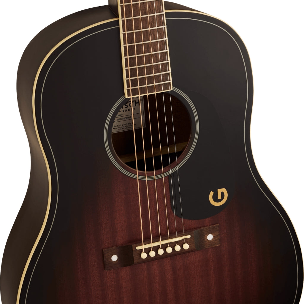 Gretsch - Jim Dandy Dreadnought Acoustic Guitar - Deep Cherry Burst, Walnut Fingerboard