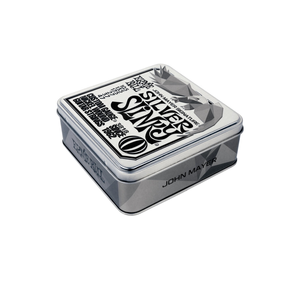 Ernie Ball John Mayer Signature Silver Slinky Nickel Wound 10.5-47 Electric Guitar Strings - 3 Pack Tin