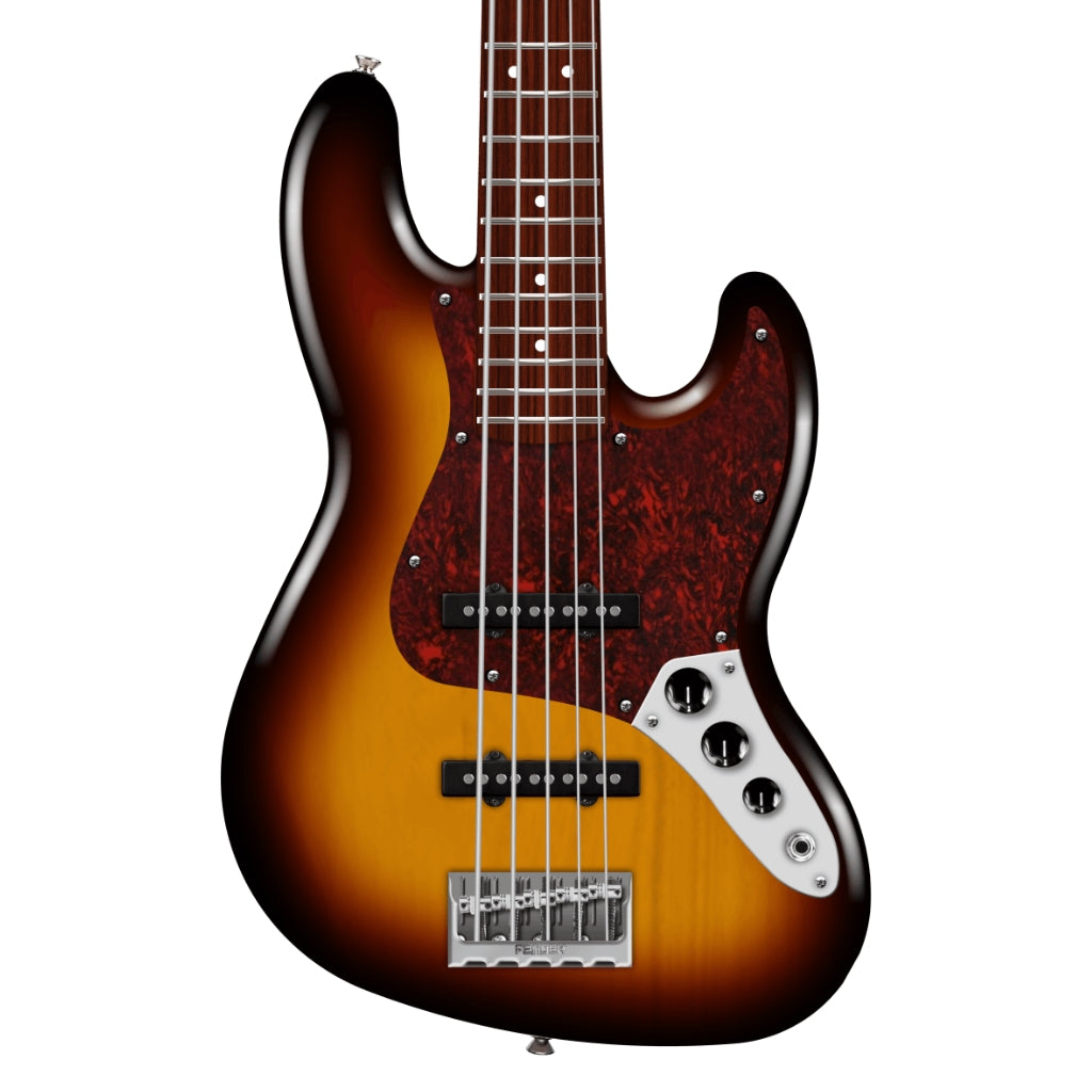 Fender American Professional Jazz Bass V Guitar - 3-Color Sunburst, Rosewood Fingerboard