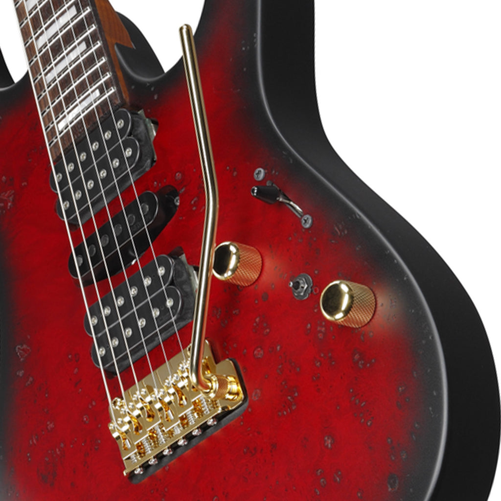 Ibanez KIKO300 Kiko Loureiro Signature Electric Guitar - Ruby Red Sunburst Flat