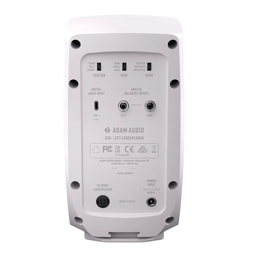 ADAM Audio D3V 3.5-inch Powered Studio Monitor - White Studio Monitors Sky Music